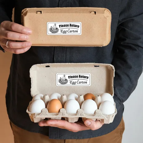 Miniatura 4 de Etiquetas Adhesivas Personalizables para Cartones de Huevos de Gallina Tamaños de 2"-4" Etiquetas de Empaque Personalizadas para Huevos Frescos