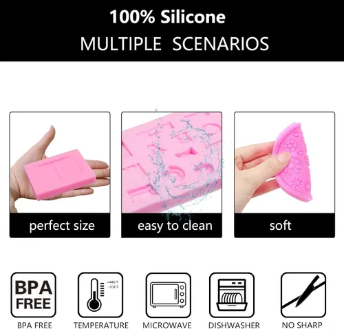 Miniatura 3 de Molde de silicona para libros, para bolsa escolar, regla de crayón, moldes de chocolate, suministros escolares, moldes para hornear para decoración
