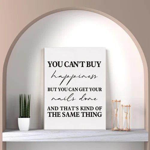Miniatura 5 de LEXSIVO Nail Tech - Lienzo impreso para pared, decoración de salón de uñas, con texto en inglés "You Can't Buy Happiness But You Can Get Your Nails