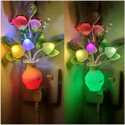 Miniatura 12 de AUSAYE - Luz nocturna LED que cambia de color, paquete de 1 lámpara enchufable del crepúsculo al amanecer, lámpara de decoración para el hogar, luz