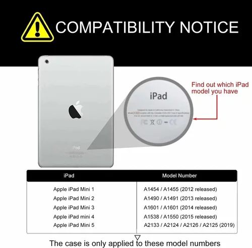 Miniatura 2 de Funda para iPad mini, FANCITY Mini 4 Mini 5 Mini 3/2/1 con función de encendido y apagado automático con soporte