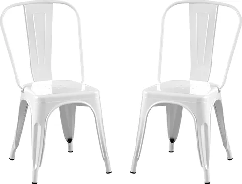 Miniatura 27 de AC Pacific Sillas de comedor de metal industrial de 18 pulgadas de altura, asiento apilable de cocina o bar, diseño moderno y duradero, muebles
