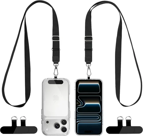 Miniatura 9 de CACOE Paquete de 2 cordones para teléfono, 2 correas ajustables para el cuello, 2 parches, cordones universales multifuncionales compatibles