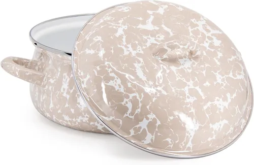 Miniatura 2 de Golden Rabbit Horno holandés esmaltado, 4 cuartos de galón, remolino gris pardo