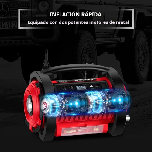Miniatura 2 de AVID POWER Inflador de neumáticos, compresor de aire portátil, bomba de neumáticos de coche de 12 V CC/110 V CA con inflado y desinflado, 5 modos
