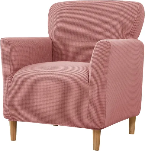 Miniatura 38 de LiveGo - Funda elástica para sillón de mediados de siglo moderno de 1 pieza, fundas de acento de jacquard para silla con brazos, fundas impermeables