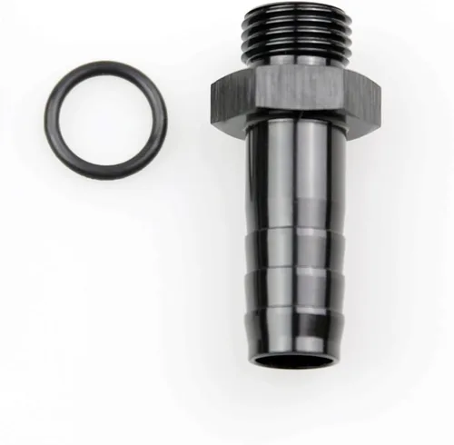 Miniatura 26 de Aluminio -4 AN ORB macho a 1/4 "(6.35mm) Barb Push On Manguera Adaptador Negro