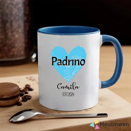 Miniatura 6 de Juego personalizado de Bautizo Recuerdos Juego De 2 Tazas 2024, Padrinos De Bautizo Propuesta Set 2 Tazas Café 11Oz, Para Niño, Niña, Propuesta