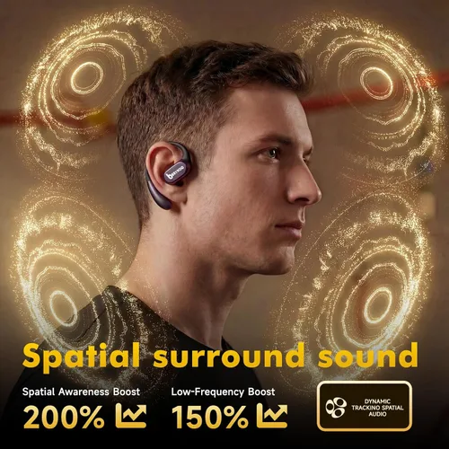 Miniatura 8 de BRYNDO - Auriculares inalámbricos Bluetooth 5.4 con conversación clara, elegante funda giratoria con cordón, carga tipo C, ajuste cómodo, T-10 Gris