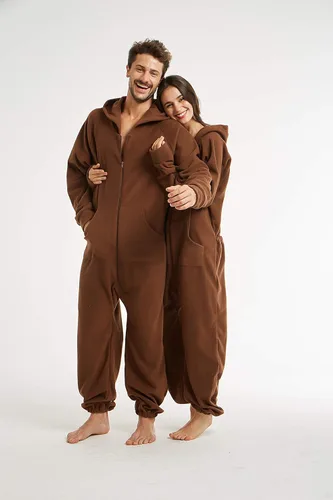 Miniatura 5 de XMASCOMING Pijama enterizo de una pieza para mujer y hombre con capucha y forro polar