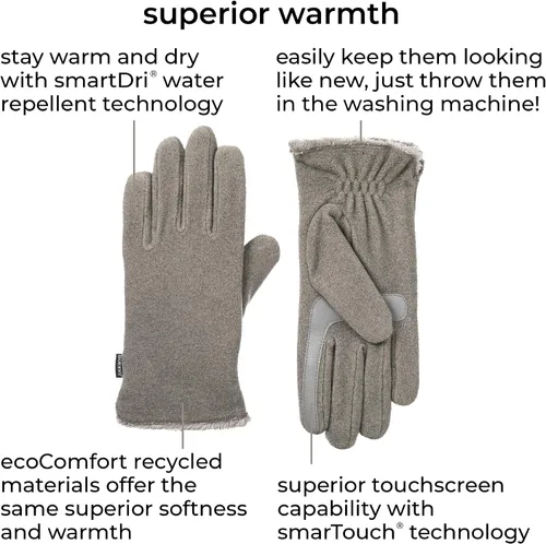 Miniatura 2 de isotoner womens Stretch Fleece Gloves With Microluxe Lining and Smart Touch TechnologyCold Weather Gloves