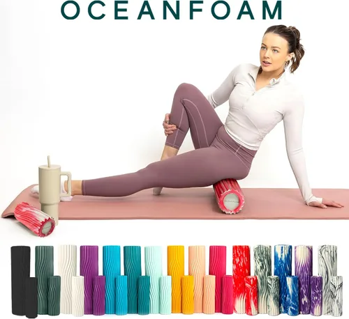 Miniatura 9 de Oceanfoam Ripple - Rodillo de espuma de viaje (11 x 3.35 pulgadas), mini rodillo de espuma firme para terapia física, masaje de tejido profundo