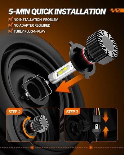 Miniatura 3 de SEALIGHT Bombillas LED antiniebla 9007/HB5, 8 bombillas de uso todoterreno PowerSports, luz de conducción 9007, 6000 K blanco, Plug-N-Play, paquete