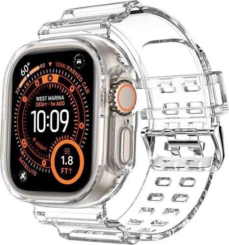 Miniatura 74 de DABAOZA - Correa compatible con Apple Watch de 49 mm, 46 mm, 45 mm, 44 mm, 42 mm, 41 mm, 40 mm, 38 mm, con protector, correa de TPU brillante