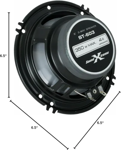 Miniatura 2 de Par de altavoces de audio coaxial para automóvil SoundXtreme de 6 pulgadas en 3 vías y 350 vatios con clasificación CEA (2 altavoces)