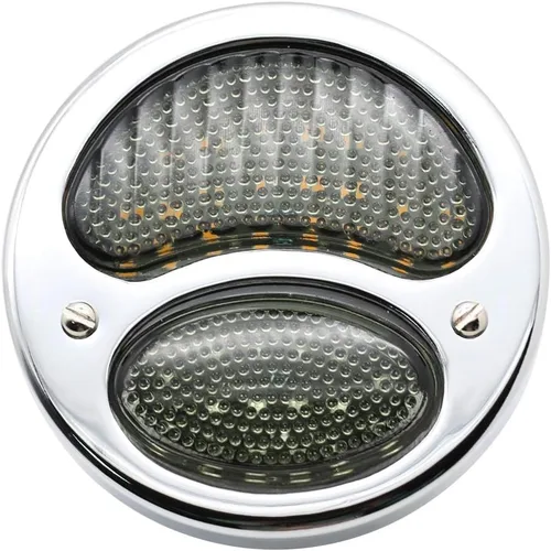 Miniatura 3 de 2 luces traseras LED vintage Duolamp de 12 V, indicador de parada trasera con luz de funcionamiento, intermitentes, lámpara de matrícula, lente
