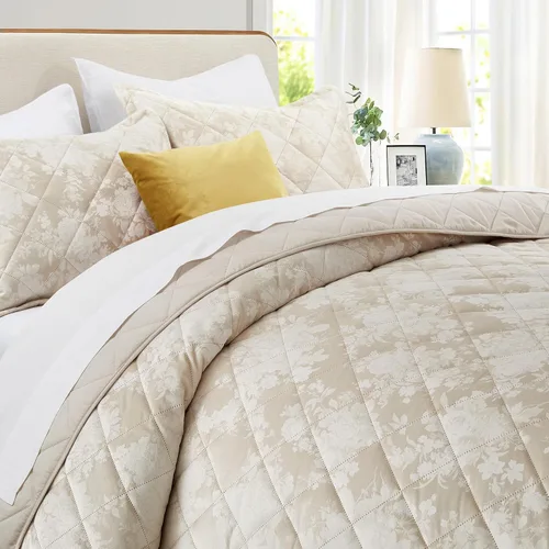 Miniatura 4 de IR Imperial Rooms Velvet Twin Quilt Bedspread Comforter Bedding Set 2 Pcs Diamond Pattern - (68"x86") Bedspread Coverlet + 1 Pillow Shams