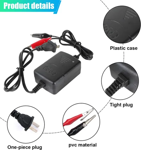 Miniatura 3 de ZIMISI Cargador de batería de plomo ácido sellado (SLA) de 12 V 1300 mA, mantenedor de cargador automático de goteo con protección contra