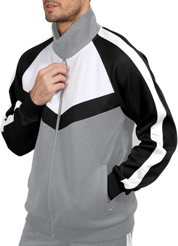 Miniatura 4 de Men's Tracksuits Set 2 Piece Athletic Full Zip Track Suits Workout Jogging Sweatsuit Sets for Men