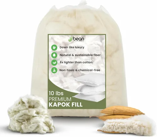 Miniatura 11 de Bean Products Relleno Kapok prémium 2.5 libras 100% fibra Kapok orgánica Sin químicos e hipoalergénico Perfecto para almohadas, camas