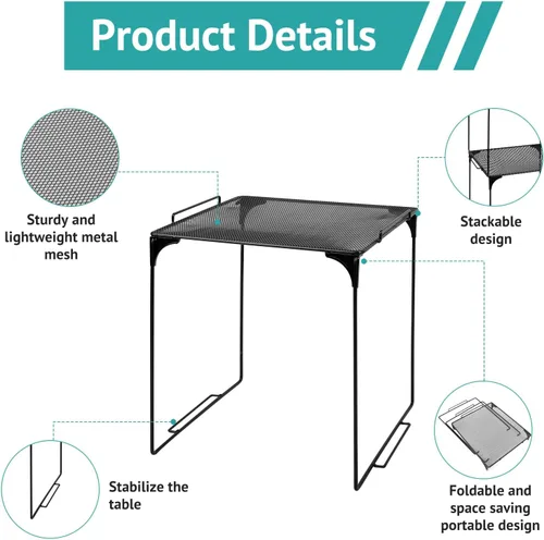 Miniatura 5 de Estante organizador de casillero apilable extra para casillero escolar, organizador de armario de almacenamiento, accesorios adecuados para la Negro
