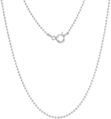 Miniatura 2 de Collar de plata de ley con topacio azul y circonita cúbica de diciembre con cadena de cuentas de 0.059in