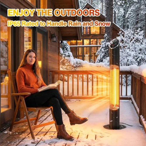 Miniatura 6 de Calentador eléctrico Outdoot independiente, calentador infrarrojo para exteriores e interiores, calentador de garaje eléctrico de 1500 W, control
