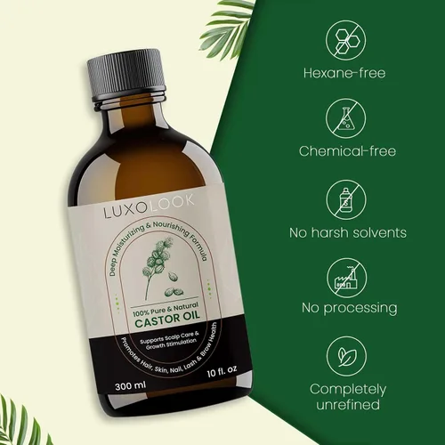 Miniatura 7 de Aceite de ricino puro (10 onzas), aceite de ricino 100% prensado en frío para el crecimiento del cabello, piel, cejas, pestañas de ojos, uñas