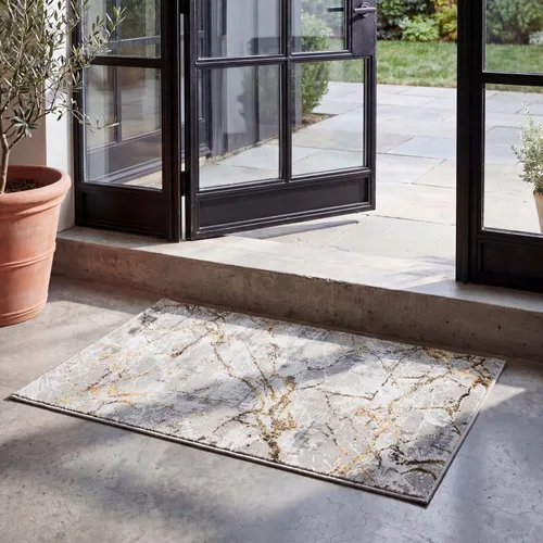 Miniatura 28 de SAFAVIEH Amelia Collection - Alfombra decorativa de 2 x 4 pies, gris y negro, diseño abstracto moderno, no desprende pelusa y de fácil cuidado