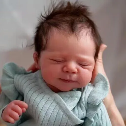 Miniatura 5 de Zero Pam Muñecas Bebé Reborn Realistas Niño 18 Pulgadas Niña Recién Nacida Realista Ojos Cerrados, Muñeca de Bebé Recién Nacido con Cuerpo de Tela