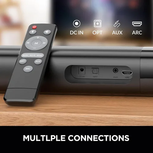 Miniatura 6 de Barra de sonido para Smart TV, barra de sonido de 80 W con conexión Bluetooth/ARC/Opt/AUX, aumento de volumen automático, 3 modos de ecualizador