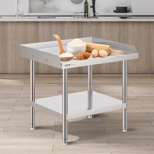 Miniatura 8 de VEVOR Soporte de parrilla de equipo de acero inoxidable, 24 x 28 x 24 pulgadas, mesas de acero inoxidable con estante inferior de almacenamiento