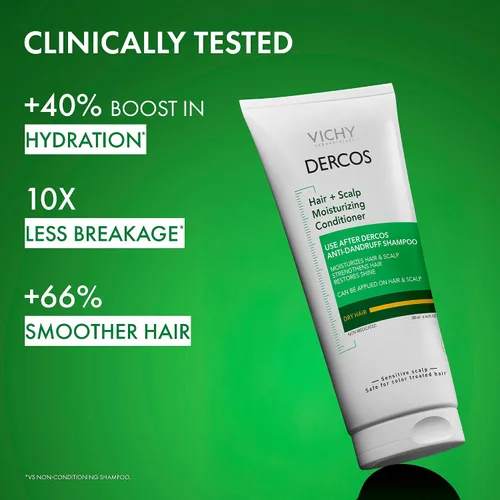 Miniatura 3 de Dercos Acondicionador hidratante para cabello y cuero cabelludo, formulado con glicerina, niacinamida + ácido hialurónico, acondicionador