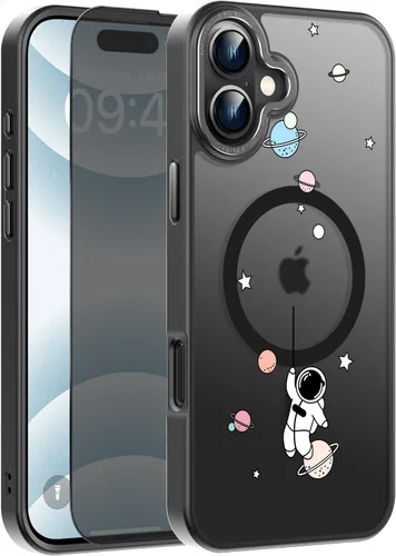 Miniatura 79 de Goodon Funda para iPhone 17 Pro con protector de pantalla de privacidad, compatible con Magsafe, a prueba de golpes, translúcida mate, bonita funda