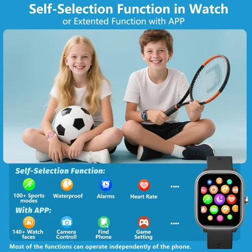 Miniatura 3 de Reloj para Niños para Niñas y Niños de 6-15 Años - Reloj Inteligente para Niños de 1.8" Rastreador de Fitness, Sin Necesidad de Teléfono, Podómetro