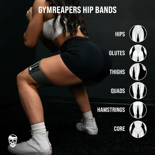 Miniatura 4 de Bandas de cadera para entrenamientos de glúteos Juego de bandas de tela antideslizante con 3 niveles - Bandas de resistencia para piernas y cadera