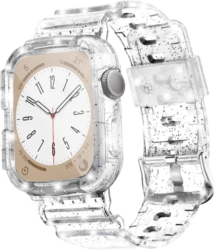 Miniatura 8 de Funda con correa compatible con Apple Watch de 1.57, 1.57, 1.57, 1.61, 1.65, 1.73 y 1.73 pulgadas; correa de silicona de TPU suave con funda