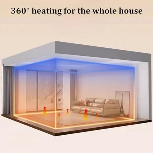 Miniatura 4 de Graphene Heated Carpet, Electric Area Rug with Adjustable Temperature Timer, 100x150cm Heated Floor Mat for Home/Office, Energy-Efficient Heating