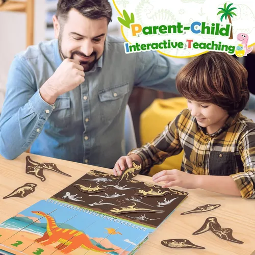 Miniatura 6 de MDINGTD Juguetes de dinosaurio para niños de 3 a 5 años, mi libro ocupado preescolar, juguetes Montessori para niños de 3, 4, 5, 6, 7 años, niños