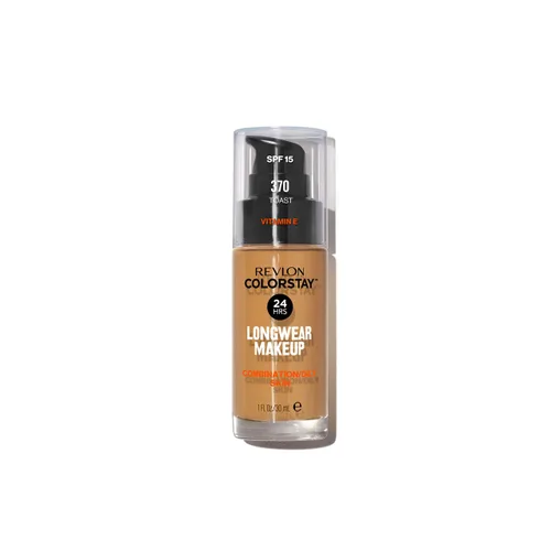 Miniatura 62 de Base líquida de Revlon ColorStay Maquillaje facial para piel mixta y grasa, SPF 15, cobertura media-completa con acabado mate, beige solar (392), 1