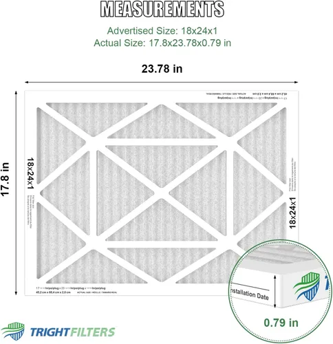 Miniatura 2 de TRIGHTFILTERS 18x24x1 Filtro de Aire 4 Paquete, Filtros de Aire Plisados de Defensa contra el Polvo MERV 8 de Reemplazo para Aire Acondicionado