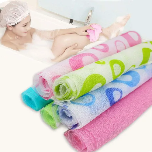Miniatura 4 de Meetory 6 toallas de baño de nailon exfoliante, 35 pulgadas (35.4 in), toalla de baño de piel de belleza, masaje para mujeres y hombres
