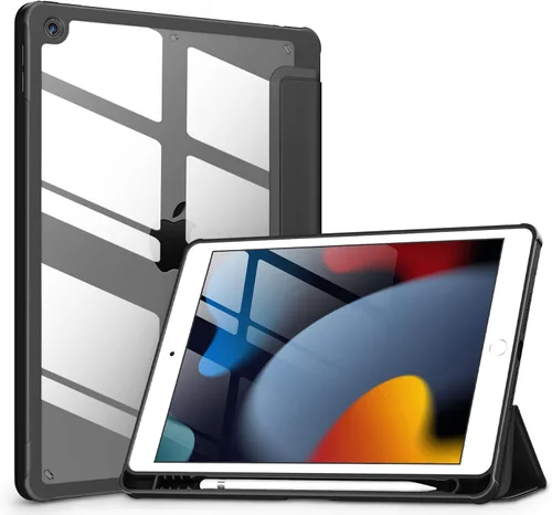 Miniatura 24 de VIKESI - Funda para iPad de 9ª / 8ª / 7ª generación de 10.2 pulgadas (lanzada en 2021/2020/2019), parte trasera transparente, cubierta de marco