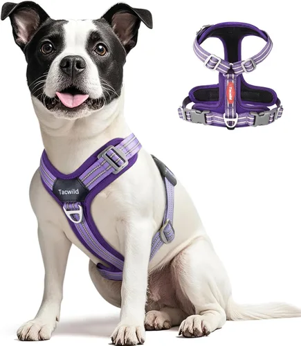 Miniatura 19 de Arnés sin tirones para perro, chaleco reflectante ajustable con broche de metal, malla suave transpirable sin estrangulamiento para cachorro, fácil