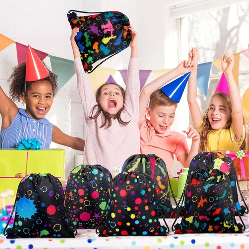 Miniatura 3 de Funtery 32 Bolsas con Cordón para Fiestas Brillantes, Favores de Fiesta Brillante, Bolsas de Dulces de Cumpleaños Neón para Adolescentes, Regalos