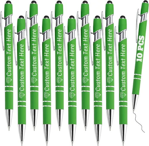 Miniatura 104 de Bolígrafos personalizados con grabado de nombre personalizado, bolígrafos de punta de lápiz con punta de lápiz personalizada, bolígrafos de Azul