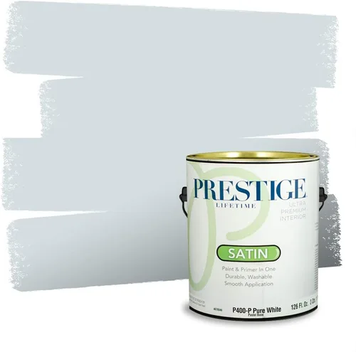 Miniatura 394 de Pintura Exterior + imprimación PRESTIGE, todo-en-uno, 1 galón, acabado mate, color comparable al Valspar* Royal Gray* VS151-Gris real