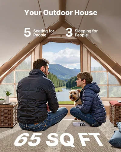 Miniatura 3 de VEVOR Tienda de campaña inflable para camping, tienda inflable de fácil instalación con bomba de mano, tienda de campaña Glamping para 4 estaciones