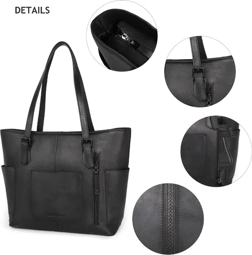 Miniatura 5 de Montana West Genuine Leather Purses for Women Hobo Bags with Tooling Handle & Tassels
