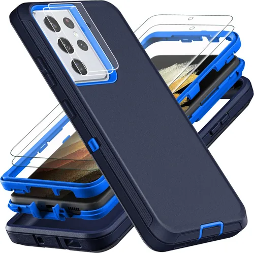 Miniatura 11 de YKHJKLEC Funda para Samsung Galaxy S21 Ultra, con 2 piezas [protector de pantalla de TPU flexible autorreparable y protector de lente de cámara]